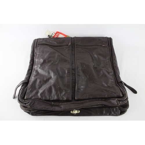 404 - A Harrods leather travel garment bag