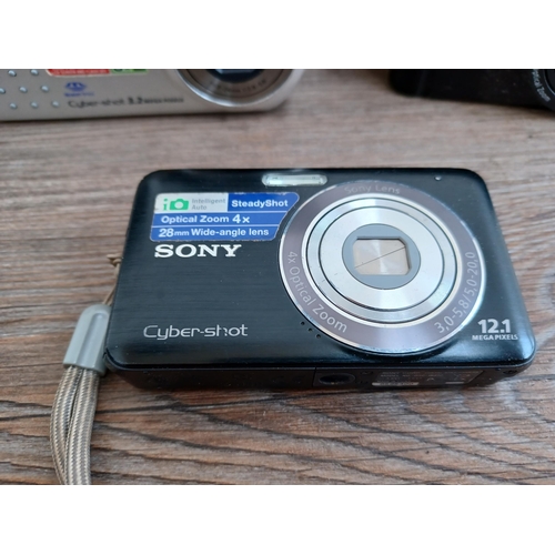 603 - Five Sony compact digital cameras to include Cyber-shot DSC-WX350 18.2mp, DSC-HX9V 16.2mp, DSC-W310 ... 