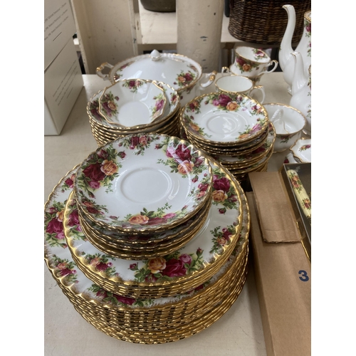 306 - A large collection of Royal Albert Old Country Roses bone china to include coffee pot, tea pot, lidd... 