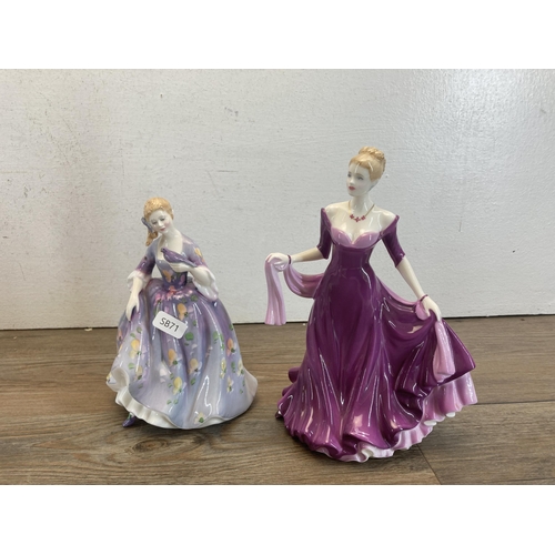 310 - Five Royal Doulton figurines, Sarah HN 3219, Danielle HN 3001, Nicola HN 2839, Ellie HN 4017 and Ela... 