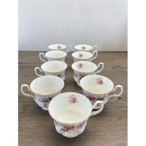 323 - A collection of Royal Albert Lavender Rose bone china to include eight saucers, nine cups etc.