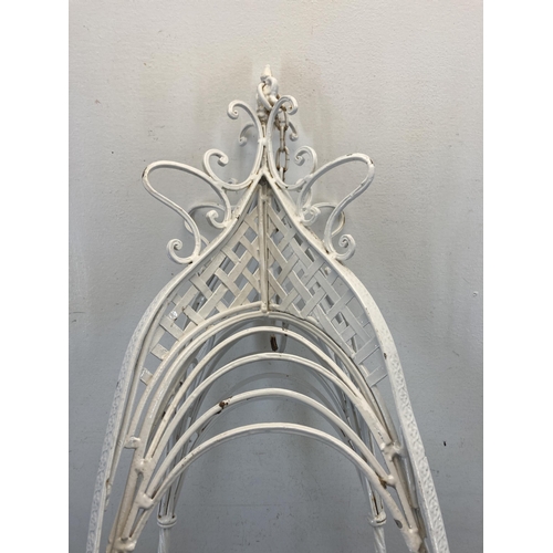 329 - A Victorian style wrought iron hanging basket - approx. 88cm high