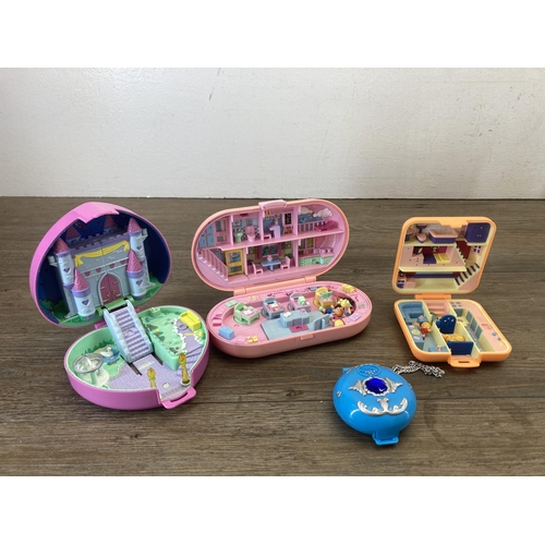 371 - A collection of 1990s Polly Pocket miniature play sets together with four My Little Pony figurines