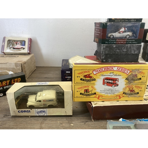 376 - A collection of boxed and unboxed diecast model vehicles to include Matchbox Models of Yesteryear, L... 