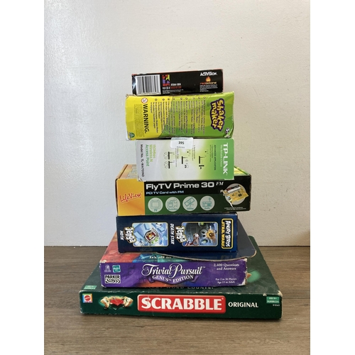 395 - A collection of board games to include Disney Cars 2 Operation, Monopoly etc.