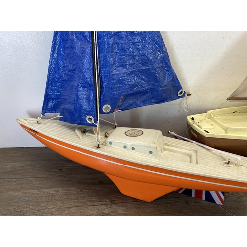 399 - Two vintage model yachts