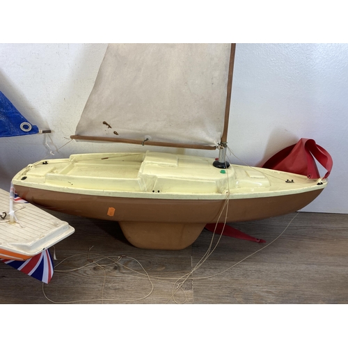 399 - Two vintage model yachts