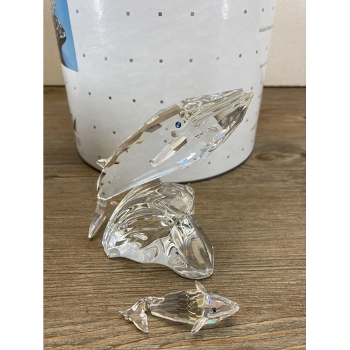 289 - Two boxed Swarovski Crystal Annual Edition 1992 'Care For Me' The Whales figurines