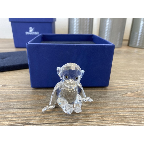 293 - Six boxed Swarovski Crystal figurines to include Alligator model no. 221629, Baby Elephant model no.... 