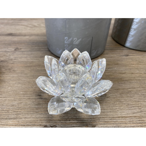 296 - Eight boxed Swarovski Crystal figurines to include Butterfly on Leaf model no. 182920, Bunch of Grap... 