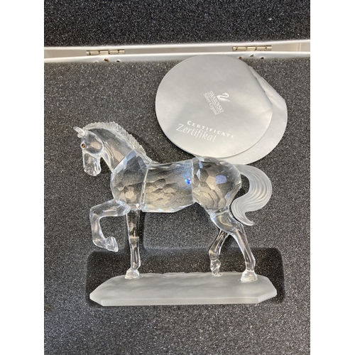 300 - Two boxed Swarovski Crystal horse figurines, one Arabian Stallion model no. 221609 and one White Sta... 