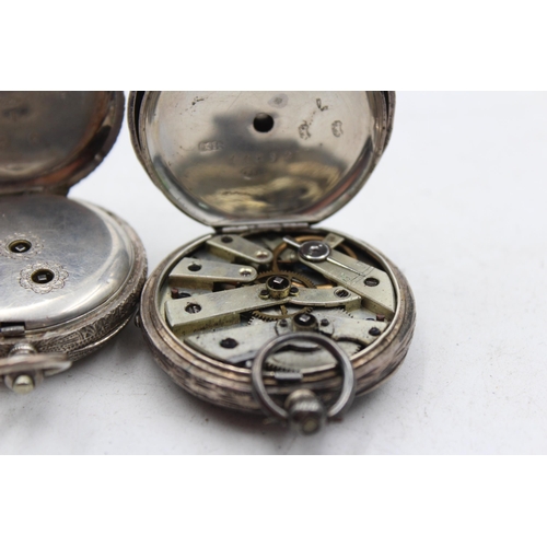 1234 - Two .935 silver hand-wind fob watches - approx. gross weight 81 grams