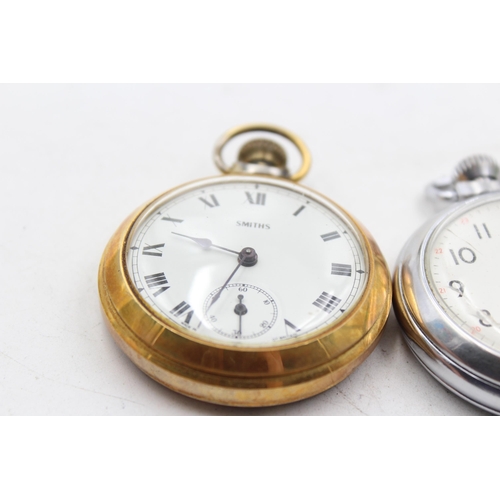 1236 - Three hand-wind open face pocket watches, two Smiths and one Ingersoll