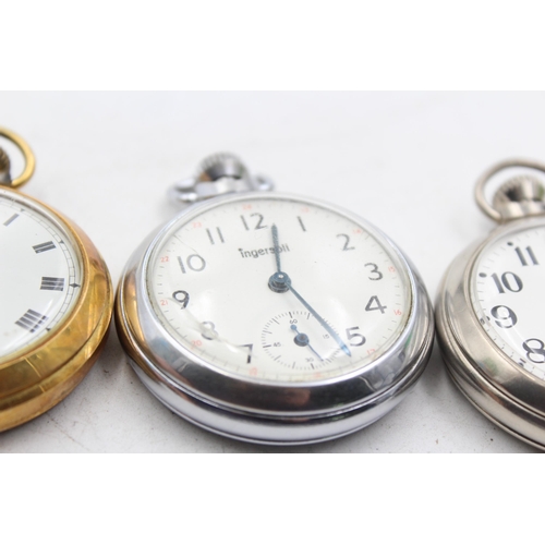 1236 - Three hand-wind open face pocket watches, two Smiths and one Ingersoll