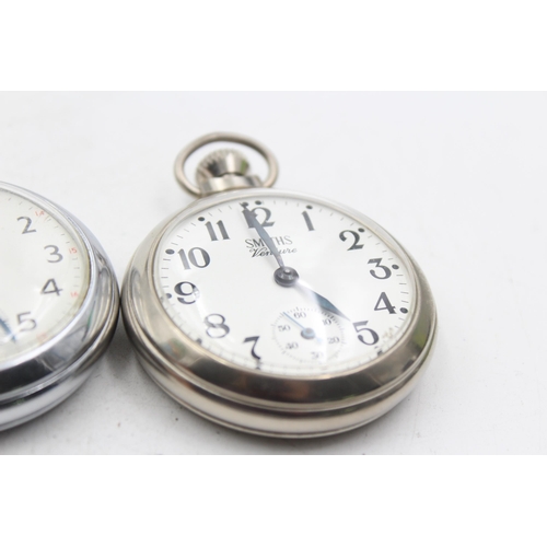 1236 - Three hand-wind open face pocket watches, two Smiths and one Ingersoll