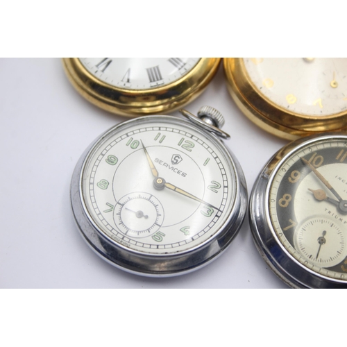 1237 - Four hand-wind pocket watches to include Services, Ingersoll etc.