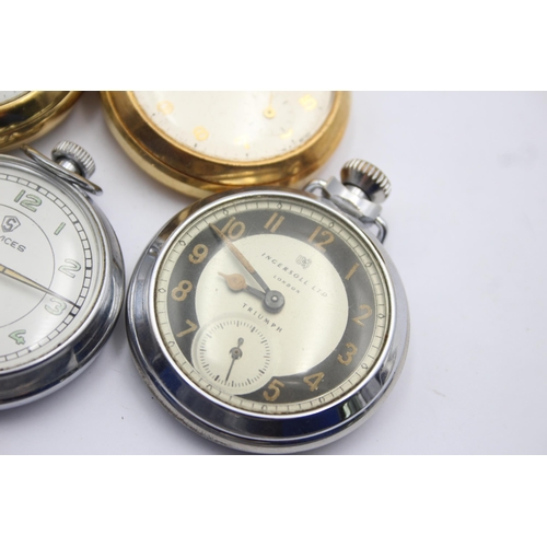 1237 - Four hand-wind pocket watches to include Services, Ingersoll etc.