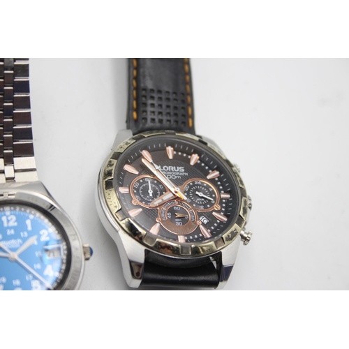 1240 - Four quartz men's wristwatches to include Swatch, Rotary etc.