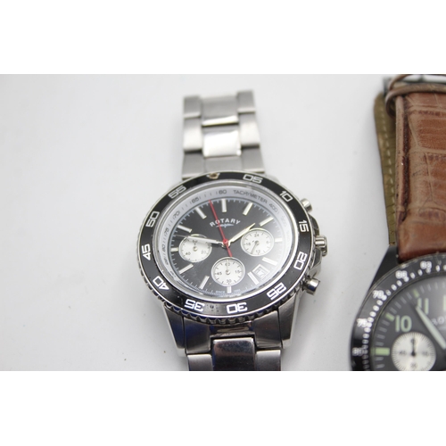 1240 - Four quartz men's wristwatches to include Swatch, Rotary etc.