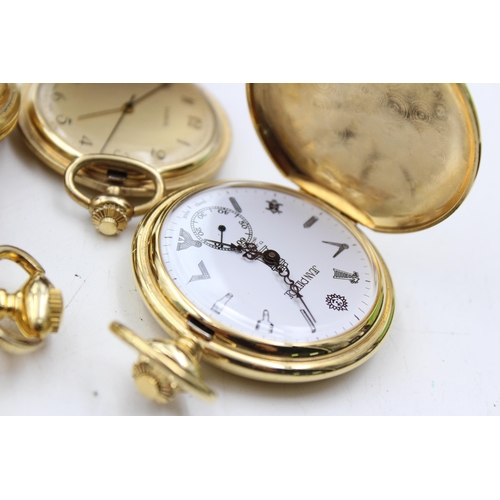 1243 - Five hand-wind pocket watches to include Jean Pierre, Mount Royal etc.