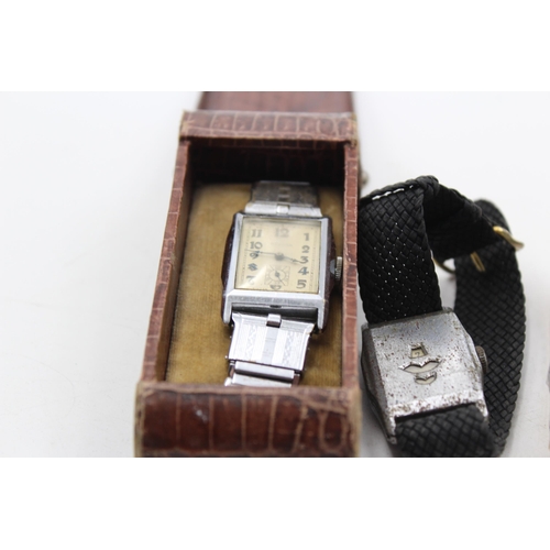 1245 - Four 1940s mechanical men's wristwatches to include Medana, Waltham etc.