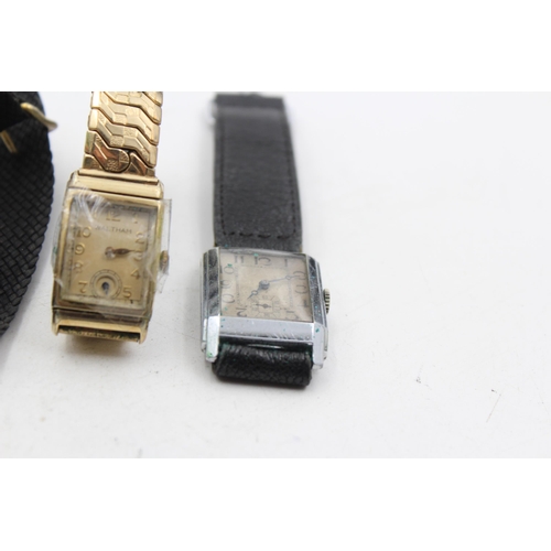 1245 - Four 1940s mechanical men's wristwatches to include Medana, Waltham etc.