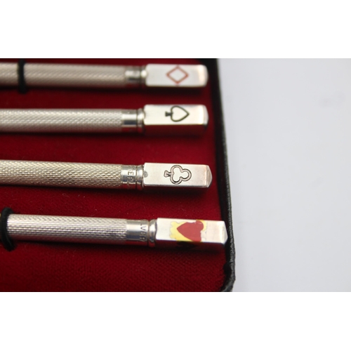 1314 - Four vintage hallmarked sterling silver propelling pencils - approx. gross weight 24 grams and 8.7cm... 