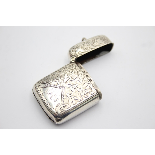 1318 - A Victorian Joseph Gloster sterling silver vesta case, hallmarked Birmingham 1889 - approx. gross we... 