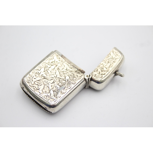 1318 - A Victorian Joseph Gloster sterling silver vesta case, hallmarked Birmingham 1889 - approx. gross we... 