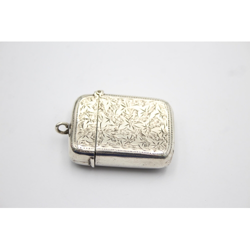 1318 - A Victorian Joseph Gloster sterling silver vesta case, hallmarked Birmingham 1889 - approx. gross we... 