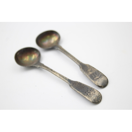 1326 - Six Georgian hallmarked sterling silver condiment spoons - approx. gross weight 76 grams