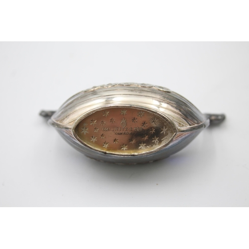 1330 - Two sterling silver condiment dishes to include longboat etc. - approx. gross weight 101 grams