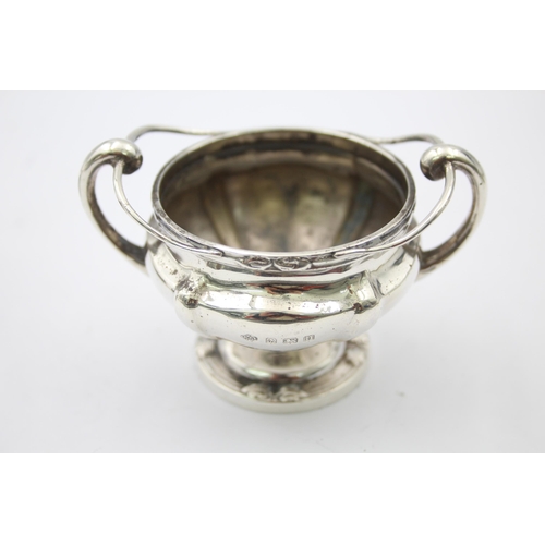 1330 - Two sterling silver condiment dishes to include longboat etc. - approx. gross weight 101 grams