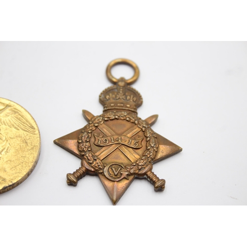 1399 - Two WWI medals, one 1914-15 Star and one Victory presented to 17425 Sgt. H.F.A Hughes Worc Regt