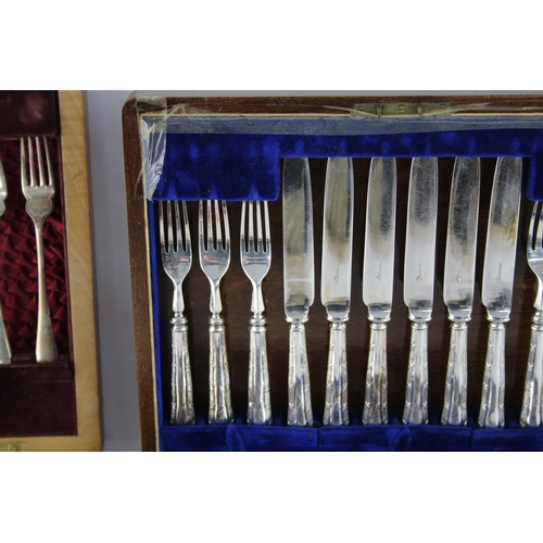 353 - Two vintage silver plate cutlery sets, one Ollivant & Botsford and one Walker & Hall