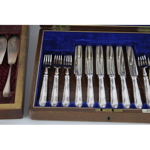 353 - Two vintage silver plate cutlery sets, one Ollivant & Botsford and one Walker & Hall