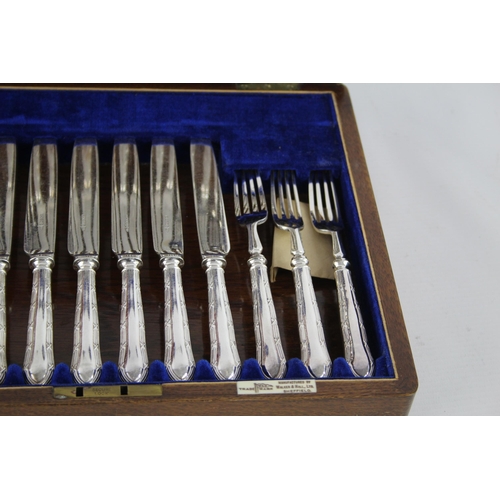 353 - Two vintage silver plate cutlery sets, one Ollivant & Botsford and one Walker & Hall