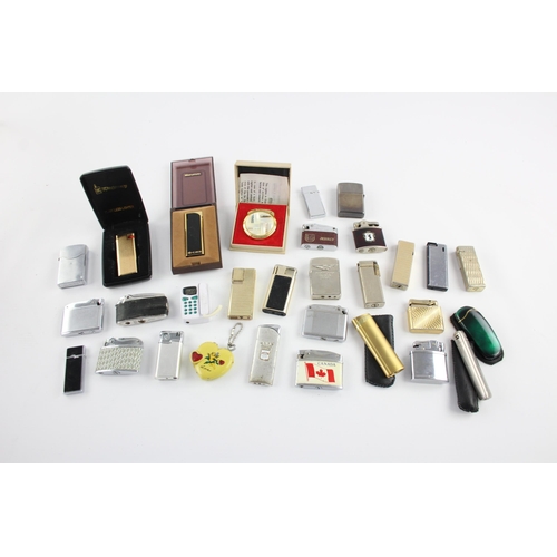 512 - A large collection of cigarette lighters to include Ronson, Colibri, Kingsway etc.