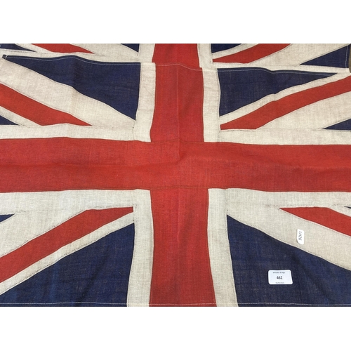 462 - Two Union Jack flags, one 47cm x 74cm and one 48cm x 75cm