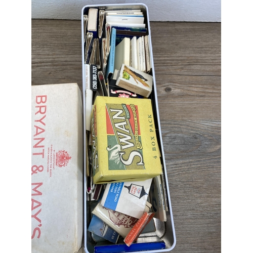 464 - A large collection of vintage matches to include Bryant & May's, Swan, Esso etc.