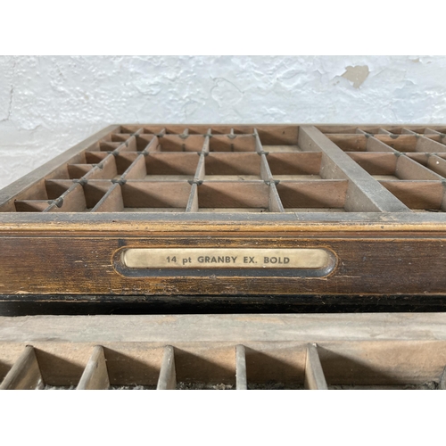 475 - Eight early 20th century wooden printers trays