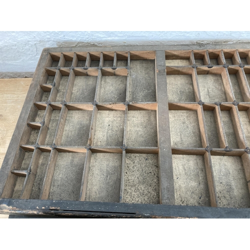 475 - Eight early 20th century wooden printers trays