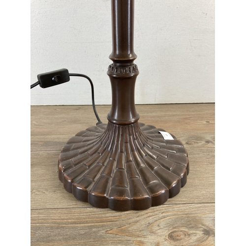 484 - A Tiffany style table lamp with dragonfly design - approx. 78cm high