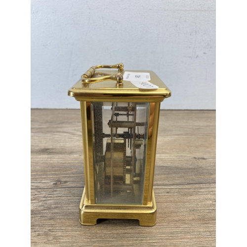 492 - A French Bayard brass cased 8-day carriage clock - approx. 12cm high x 8cm wide x 7cm deep