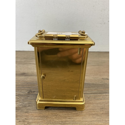 492 - A French Bayard brass cased 8-day carriage clock - approx. 12cm high x 8cm wide x 7cm deep