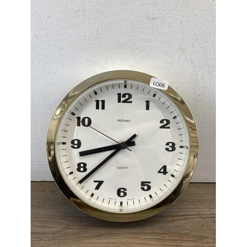 494 - Three items, two Shortland barometers and one Metamec quartz wall clock