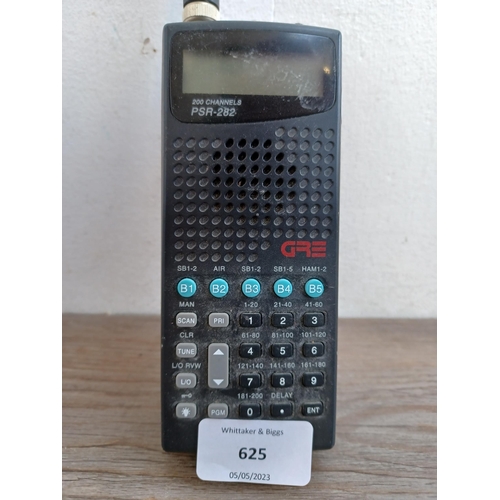 625 - A GRE PSR-282 200 channel handheld radio scanner