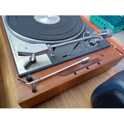 628 - Two items, one Goldring Lenco GL75 four-speed transcription turntable fitted with Shure M75EJ Type 2... 