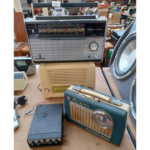 637 - Four items to include Grundig Yacht Boy four-band radio, mid 20th Century Ferguson 208U four-valve 
... 