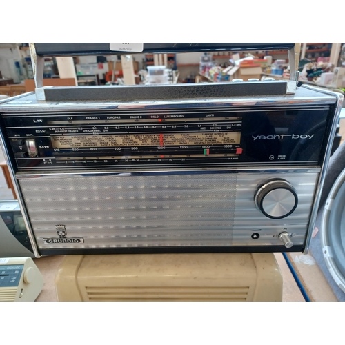 637 - Four items to include Grundig Yacht Boy four-band radio, mid 20th Century Ferguson 208U four-valve 
... 